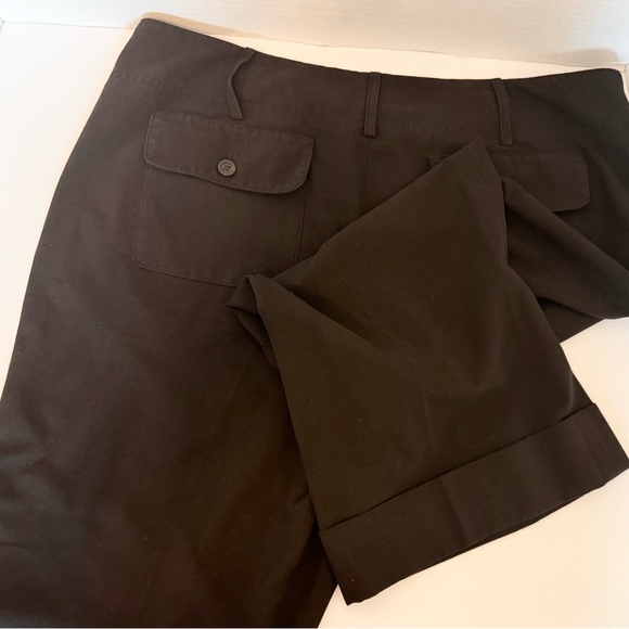 Michael Kors Women's Dark Brown Bottom Cuff Capris Cropped Stretch Size 14P - Picture 14 of 16